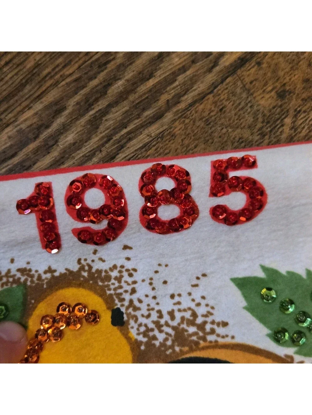 Vintage 1985 Felt Calendar Strawberry Kitchen Cottagecore Grannycore 24x12